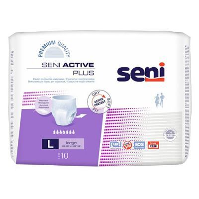 SENI ACTIVE PLUS L, 10szt. - Elastyczne majtki chłonne