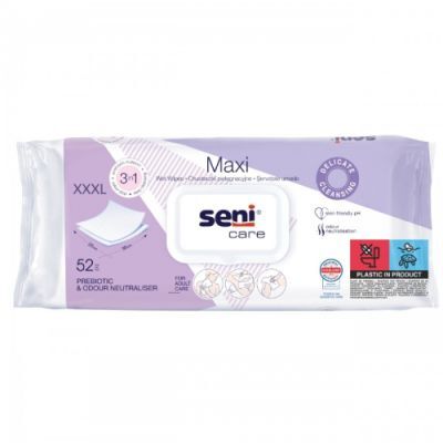 Seni Care Maxi Duże chusteczki nawilżane 3w1, 52 szt.