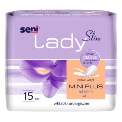 SENI LADY SLIM MINI PLUS Wkładki urologiczne dla kobiet, 15 szt.