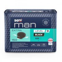 Seni Man Level 3 Extra Black Wkładki urologiczne dla mężczyzn, 15 szt.