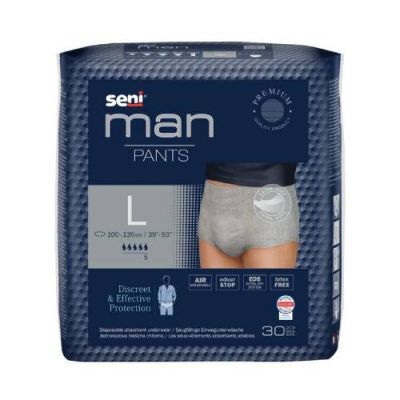 SENI MAN PANTS L Jednorazowa bielizna chłonna/majtki chłonne, 30 szt.