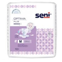 SENI OPTIMA PLUS MEDIUM Pieluchomajtki z pasem biodrowym, 10 sztuk