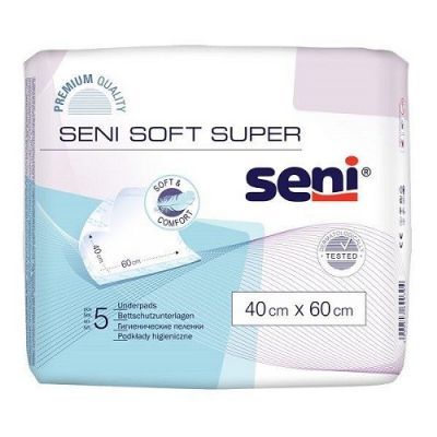 SENI SOFT SUPER podkłady higieniczne 40 cm x 60 cm  5 sztuk