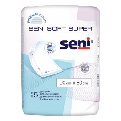 SENI SOFT SUPER podkłady higieniczne 90 cm x 60 cm  5 sztuk