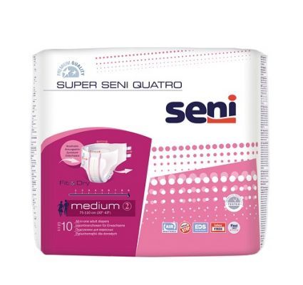 SENI SUPER SENI AIR QUATRO Pieluchomajtki dla dorosłych Medium, 10 sztuk