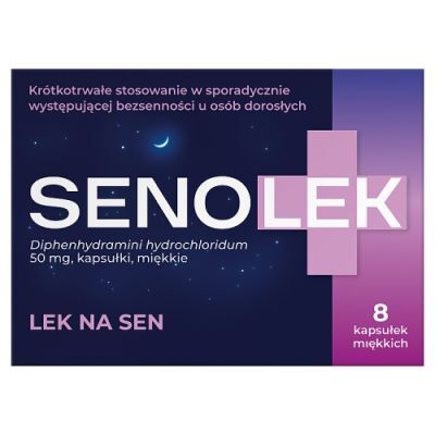 Senolek 50 mg Lek na bezsenność, 8 kapsułek
