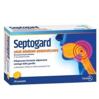 SEPTOGARD smak miodowo-pomarańczowy, 20past.