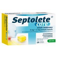 Septolete core smak imbirowy 3 mg + 1 mg, 16 pastylek