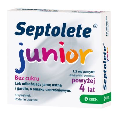 SEPTOLETE JUNIOR 18 pastylek o smaku czereśniowym