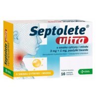 SEPTOLETE ULTRA o smaku cytryny i miodu 16 pastylek