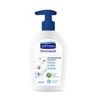 Septona Cotton &amp; Milk Protein Płyn do mycia rąk z pompką, 400 ml