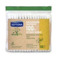 SEPTONA Ecolife Bio Biodegradowalne patyczki higieniczne z bawełny, 100sztuk