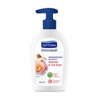 Septona Płyn do mycia rąk z pompką Migdał i róża herbaciana, 400 ml