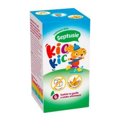 Septusie Kic Kic Lizaki na gardło smak wiśniowy, 6szt.