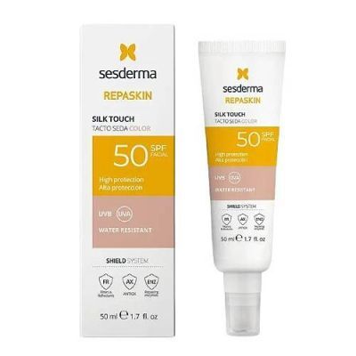 Sesderma Repaskin Silk Touch Color Filtr przeciwsłoneczny do twarzy wyrównujący kolor skóry SPF 50, 50 ml