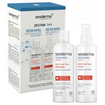 SESDERMA SESKAVEL Zestaw przeciw wypadaniu włosów Szampon, 200ml + Anti-hair loss Lotion Emulsja, 200ml