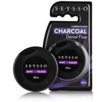SEYSSO Carbon Black Czarna nić dentystyczna z aktywnym węglem, 40m