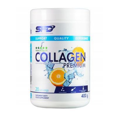 SFD COLLAGEN PREMIUM Kolagen msm kwas hialuronowy o smaku pomarańczowym 400 g