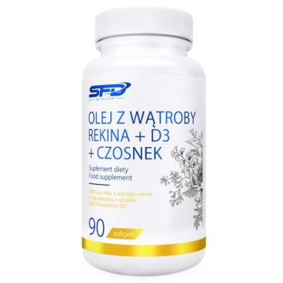 SFD Olej z wątroby rekina + D3 + Czosnek, 90 kaps.