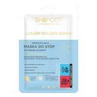 SHEFOOT LABORATORIES Luxury Golden Socks Złota zmiękczająca maska do stóp w formie skarpet, 1 para