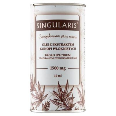 Singularis Broad Spectrum Olej z ekstraktem konopi włóknistych z naturalnymi fitokannabinoidami 1500mg, 10 ml