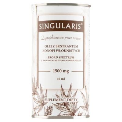 Singularis Broad Spectrum Olej z ekstraktem konopi włóknistych z naturalnymi fitokannabinoidami 1500mg, 10 ml