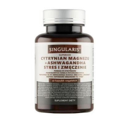 SINGULARIS Superior cytrynian magnezu + ashwagandha, 60kaps. KRÓTKA DATA 31.05.2026
