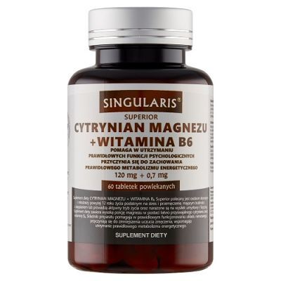 SINGULARIS SUPERIOR CYTRYNIAN MAGNEZU + Witamina B6 60 tabletek