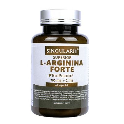 SINGULARIS SUPERIOR L-ARGININA FORTE BIOPERINE 700 mg + 2 mg 60 kapsułek