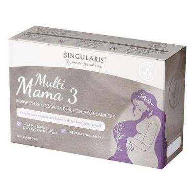 SINGULARIS SUPERIOR Multi Mama 3 Zestaw Mama Plus + Gravidia DHA 30 + Żelazo Kompleks