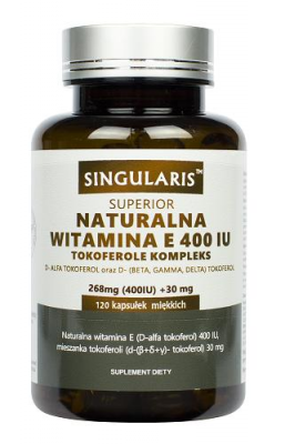 SINGULARIS SUPERIOR Naturalna Wit E-Tokoferole kompleks 400IU, 120 kapsułek