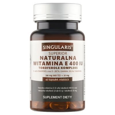 SINGULARIS SUPERIOR Naturalna Witamina E-Tokoferole kompleks 400 IU 60 kapsułek