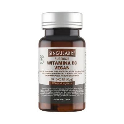 SINGULARIS Superior witamina D3 vegan 2000 IU, 120kaps. KRÓTKA DATA 31.01.2026
