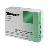 Sinupret, 50 tabletek drażowanych - wspomagająco w stanach zapalnych zatok
