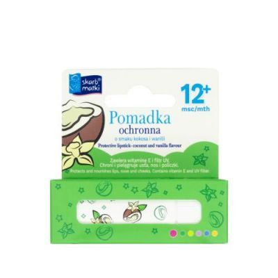 SKARB MATKI Pomadka ochronna dla dzieci o smaku kokosa i wanilii, 6,5g