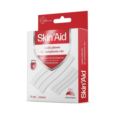 SKIN AID Paski do zamykania ran jałowe 11 sztuki