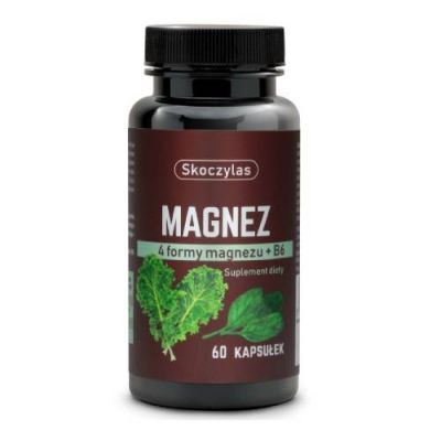 SKOCZYLAS Magnez 4 formy magnezu + B6 szpinak i jarmuż, 60 kaps.