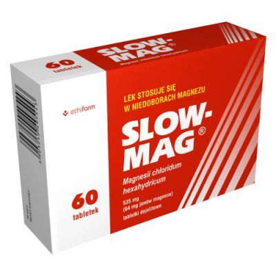 Slow-Mag 535 mg (64 mg jonów magnezu), 60 tabletek dojelitowych