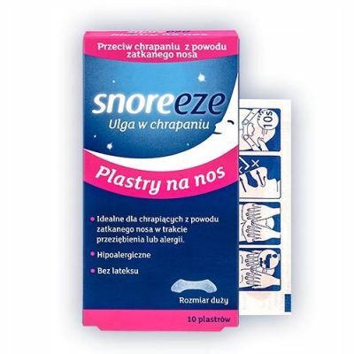 SNOREEZE Plastry na nos dla chrapiących duże 10 sztuk