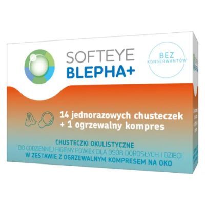 SOFTEYE BLEPHA+  Chusteczki okulistyczne + kompres ogrzewalny