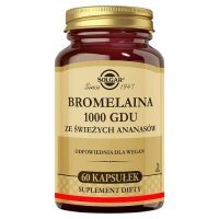 SOLGAR Bromelaina 1000 GDU ze świeżych ananasów, 60 kaps.