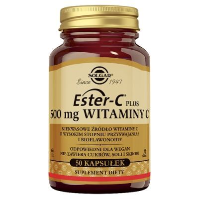 SOLGAR Ester C-Plus witamina C 500 mg - 50 kapsułek