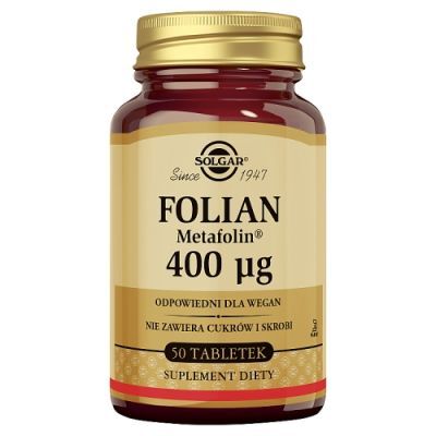 SOLGAR Folian (Metafolin®) 400 µg - 50 tabletek