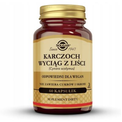 SOLGAR Karczoch wyciąg z liści, 60 kaps.