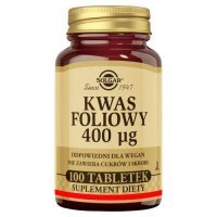 SOLGAR Kwas foliowy 400 mcg - 100 tabletek KRÓTKA DATA 31.08.2026
