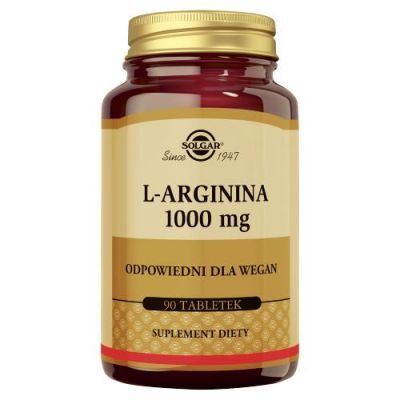 SOLGAR L-arginina 1000 mg w wolnej postaci - 90 tabletek