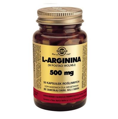 SOLGAR L-ARGININA 500 mg 50 kapsułek