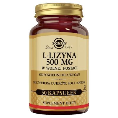 SOLGAR L-lizyna 500 mg, 50 kaps.
