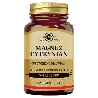 SOLGAR Magnez cytrynian - 60 tabletek