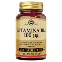 SOLGAR Naturalna witamina B12 0,1mg - 100 tabletek